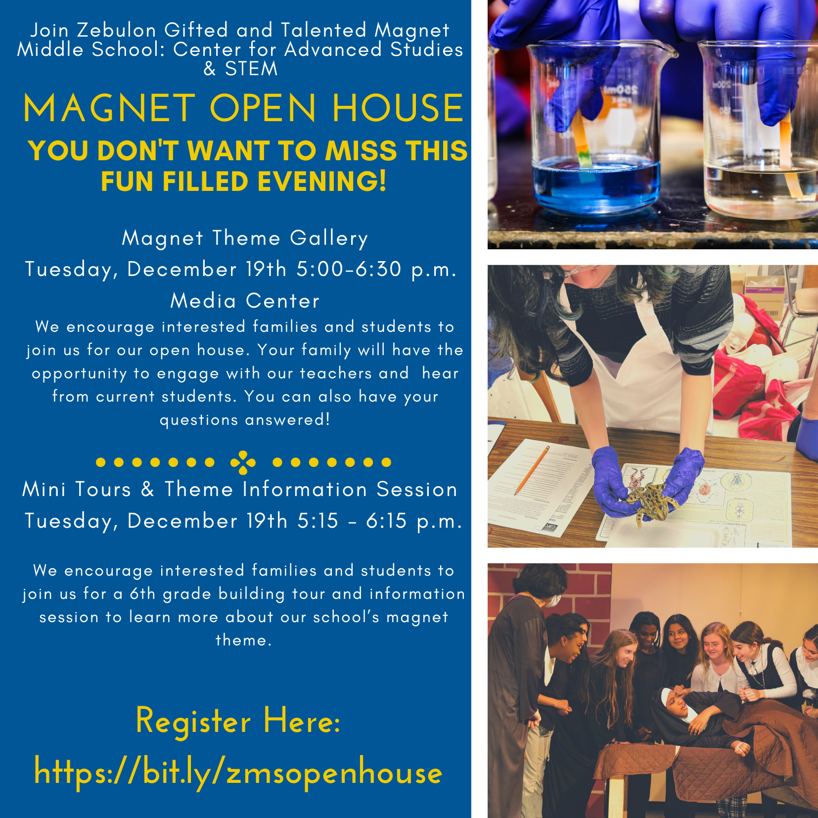  Registration Information for Magnet Open House & Showcase